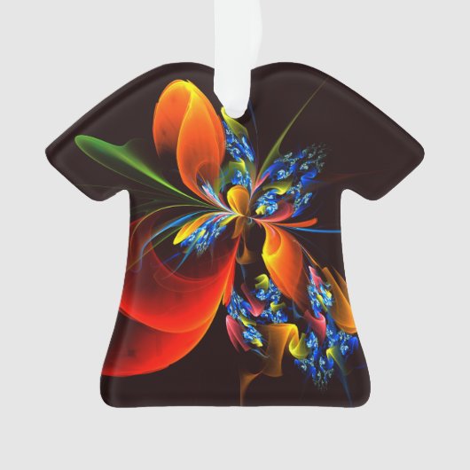 Blue Orange Floral Moderne Art Abstrait Motif #03 (devant)