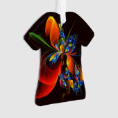 Blue Orange Floral Moderne Art Abstrait Motif #03 (devant)