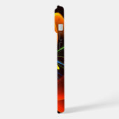 Blue Orange Floral Moderne Art Abstrait Motif #03 (Côté gauche)