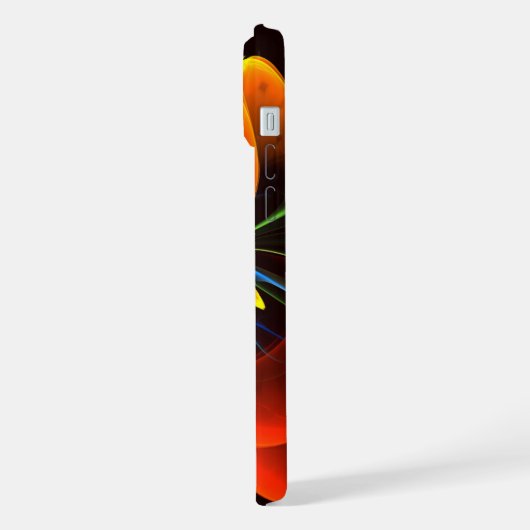 Blue Orange Floral Moderne Art Abstrait Motif #03 (Côté gauche)