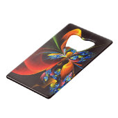 Blue Orange Floral Moderne Art Abstrait Motif #03 (Devant Angle)