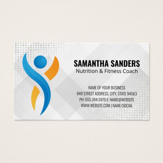 Blue Orange Health Logo | Fitness Visitekaartje (Voorkant)