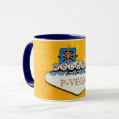 Blue Orange P Vegas Platteville Wisconsin Mug (Devant gauche)