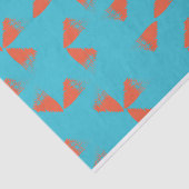 Blue, orange, vibrant, trendy geometric pattern tissuepapier (Detail)