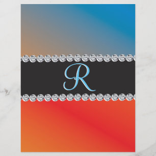 Blue Oranje Black Diamond 3d Monogram Initiaal Flyer