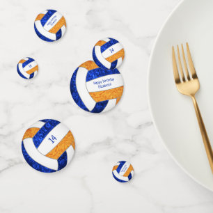 blue oranje girly volleyball - verjaardag confetti