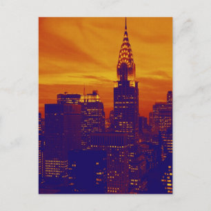 Blue Oranje Pop Art New York City Briefkaart