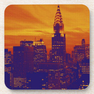 Blue Oranje Pop Art New York City Onderzetter