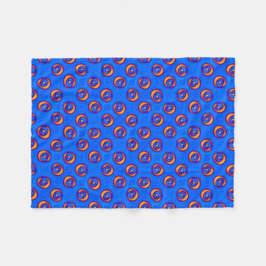 Blue Oranje Red COOL-patroon Fleece Deken (Voorkant (Horizontaal))