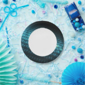 Blue Orbs 3D Papieren Bordje (Feest)