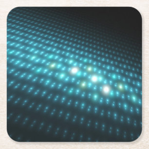 Blue Orbs 3D Vierkante Kartonnen Onderzetter