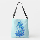 Blue Orca Whale Crossbody Tas (Achterkant)