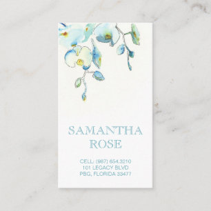 Blue Orchid Flower Coastal MMammie Card Visitekaartje