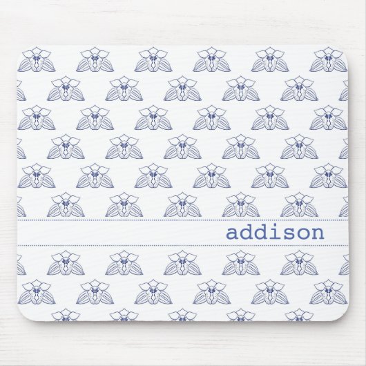 Blue Orchid Pattern Muismat (Voorkant)