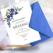 Blue Orchid Wedding Invitation Kaart