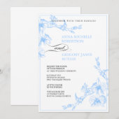 Blue Orchid Wedding Uitnodiging (Voorkant / Achterkant)