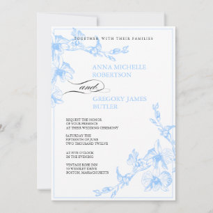 Blue Orchid Wedding Uitnodiging