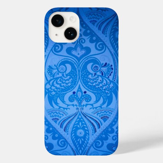 Blue Oriental Peacock Birds Case-Mate iPhone Case (Achterkant)