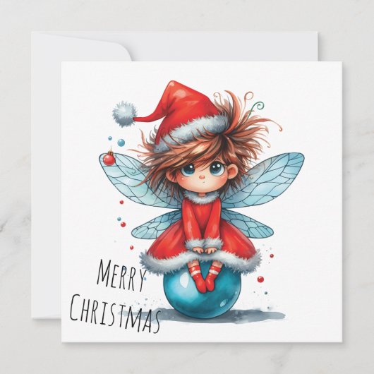 Blue Ornament Fairy – Holiday Card (Voorkant)
