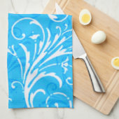 Blue Ornamental Kitchen Towel Theedoek (Quarter Fold)
