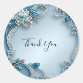 Blue Ornate Floral Sticker (Devant)