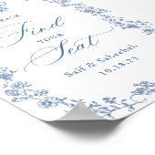 Blue Ornate Victorian Grace Find Your Seat Sign Poster (Hoek)