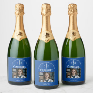 Blue Osteopathic Medical School Afstudeerfeest Sparkling Wijnetiket