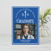 Blue Osteopathic Medical School Afstuderen Foto Aankondiging (Staand voorkant)