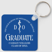 Blue Osteopathic Medical School Afstuderen Gift Sleutelhanger (Achterkant)