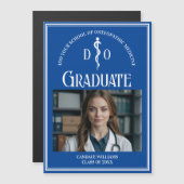 Blue Ostéopathic Médicale School Graduation Magnet (Devant / Derrière)