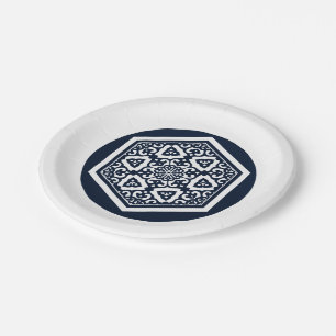  Blue Ottoman Turks Tracery Graphic Papieren Bordje