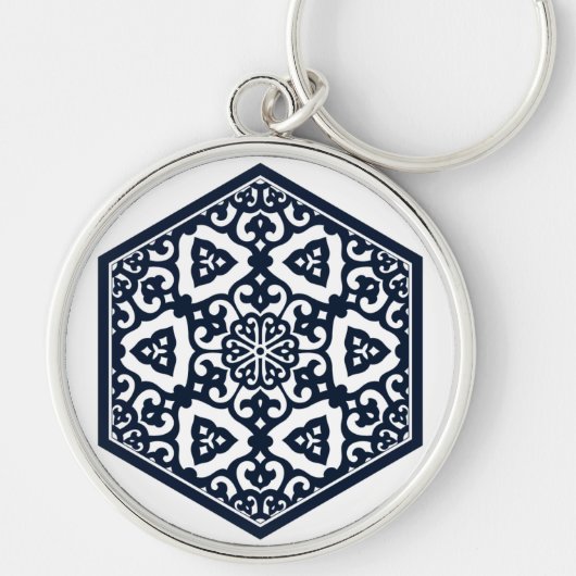  Blue Ottoman Turks Tracery Graphic Sleutelhanger (Voorkant)