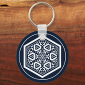  Blue Ottoman Turks Tracery Graphic Sleutelhanger (Voorkant)