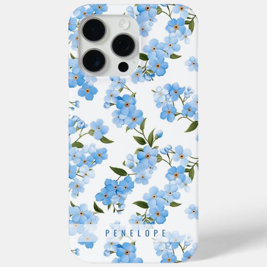 Blue Oubliez-moi pas coque iphone personnalisé (Verso)