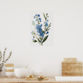 Blue Ouget Me Nots Flower Art Imprimer Poster (Cuisine)