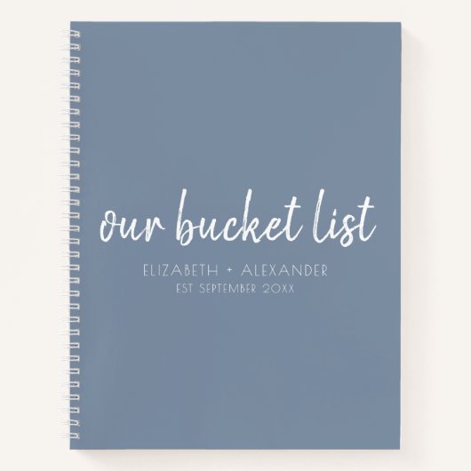 Blue Our Bucket List Couples Keepomwille Journal Notitieboek (Voorkant)