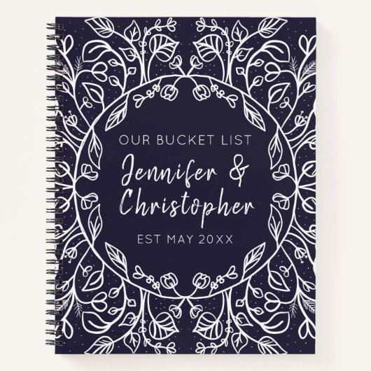 Blue Our Bucket List Couples Keepsaké Journal (Devant)