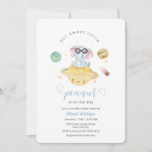 Blue Outer Space Elephant Baby Shower Kaart (Voorkant)