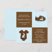 Blue Outfits Boy Baby shower Kaart (Voorkant / Achterkant)