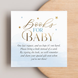 Blue Over the Moon Boeken voor Baby Insert Vierkante Visitekaartje