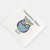 Blue Owl Afstuderen Personalized Servet (Hoek)