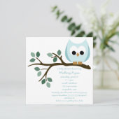 Blue Owl Baby shower Invitation Kaart (Staand voorkant)