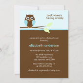 Blue Owl Baby Shower Invitations (Devant)