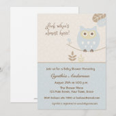 Blue Owl, Baby shower voor jongens Kaart (Voorkant / Achterkant)