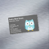Blue Owl Dragen Bow Stropdas Magnetisch Visitekaartje (Voorbeeld)