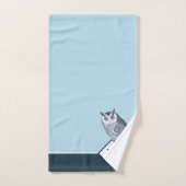 Blue Owl Grey Nom du monogramme (Serviette à main)