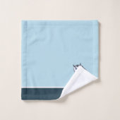Blue Owl Grey Nom du monogramme (Gant de toilette)