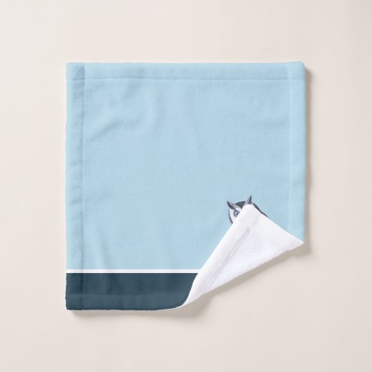 Blue Owl Grey Nom du monogramme (Gant de toilette)