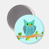 Blue Owl Magnet Magneet (Voorkant / Achterkant)