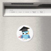 Blue Owl met Diploma Afstuderen Magnet Magneet (Insitu (Vaatwasser))